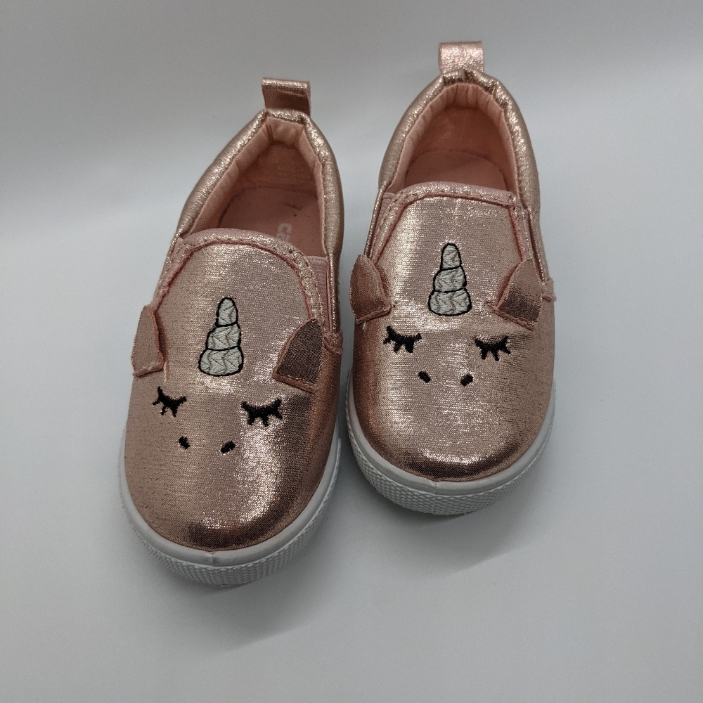 Pink unicorn matalic loafers